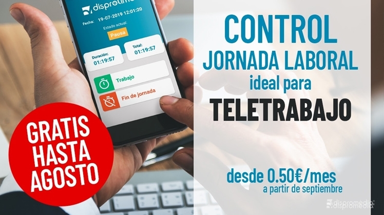 Servicio de gestión y control jornada laboral teletrabajo sin coste - Coronavirus COVID-19