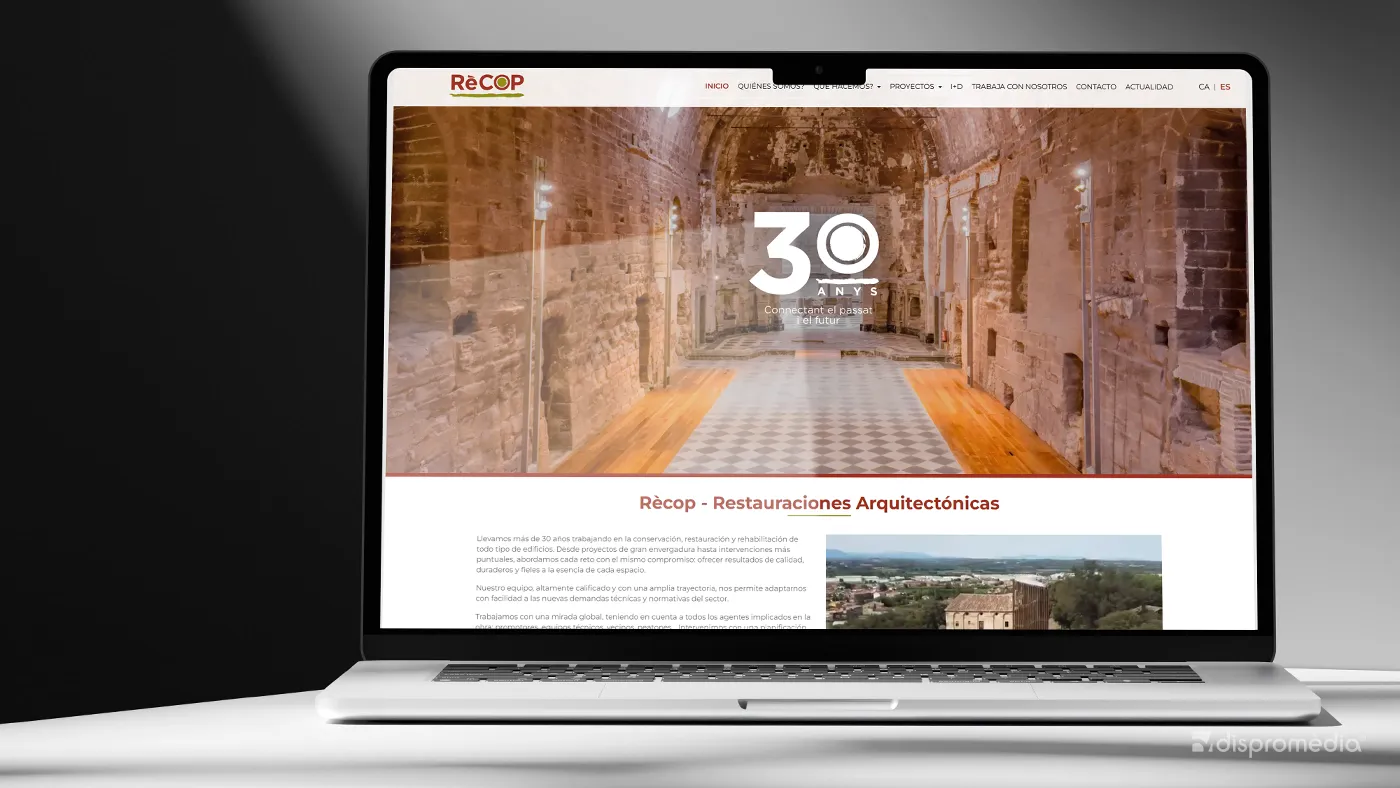 We redesigned the website for RèCOP: the company that restored Casa Batlló and the Roman Amphitheater in Tarragona